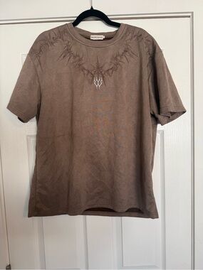 Demshq Brown Graphic Short-Sleeve Oversized Tee